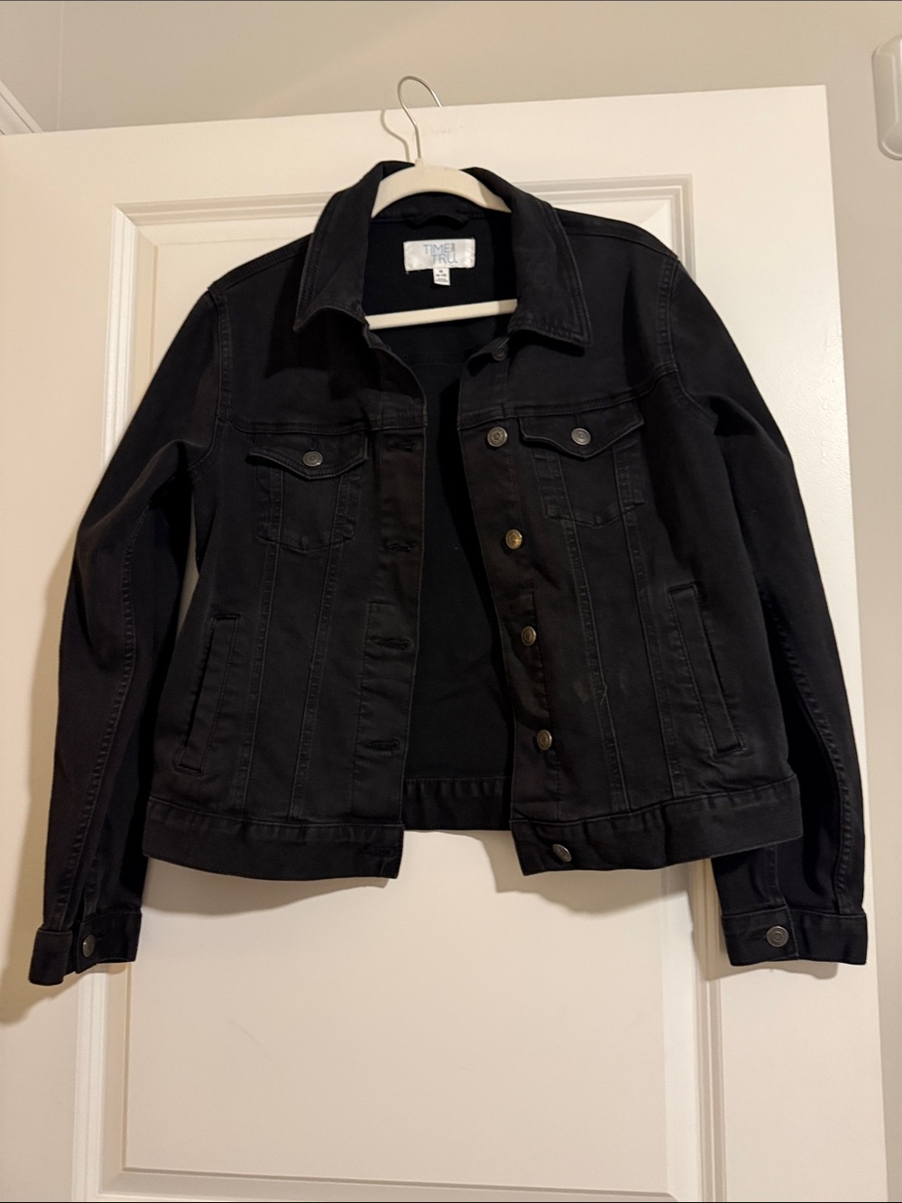 Time and Tru Black Denim Jacket - Women's Classic Trucker